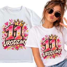 KOSZULKA DZIECIĘCA MŁODZIEŻOWA KRÓLOWA MA DZIŚ URODZINY BIAŁA PREZENT