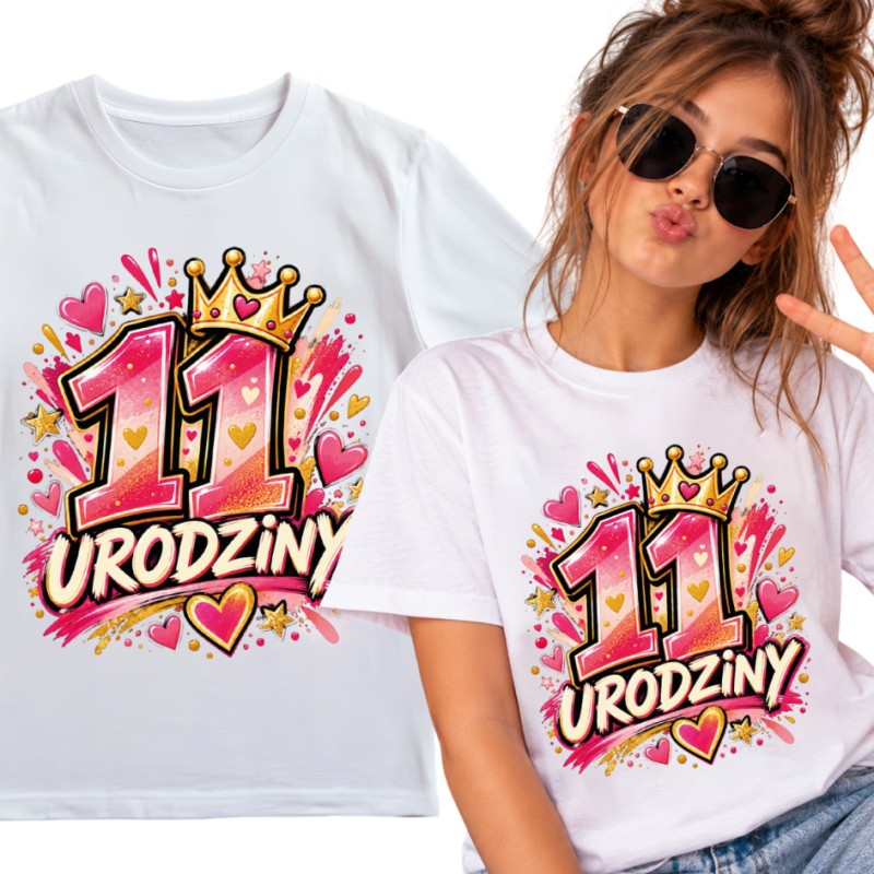 KOSZULKA DZIECIĘCA MŁODZIEŻOWA KRÓLOWA MA DZIŚ URODZINY BIAŁA PREZENT