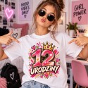 KOSZULKA DZIECIĘCA MŁODZIEŻOWA KRÓLOWA MA DZIŚ URODZINY BIAŁA PREZENT