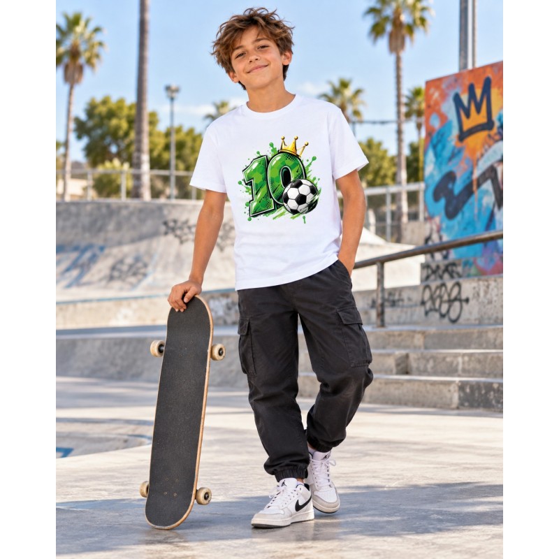 KOSZULKA DZIECIĘCA MŁODZIEŻOWA DZIESIĄTE URODZINY BIAŁA BAWEŁNA PREZENT