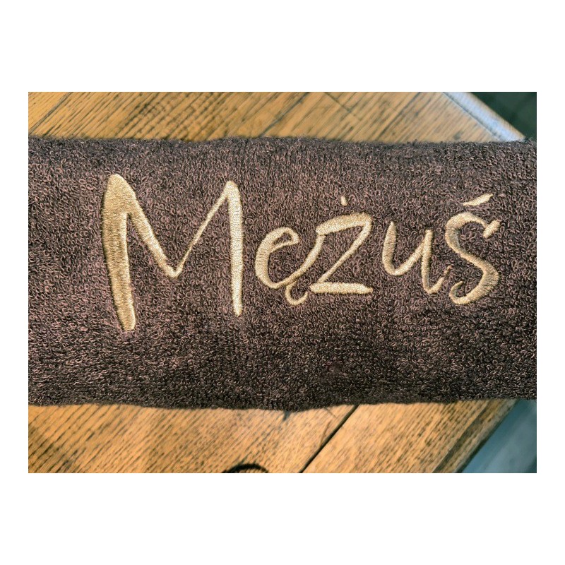 PREZENT NA ŚLUB WESELE  KOMPLET RĘCZNIKÓW HAFT 50X100CM GRUBE DLA PARY BRĄZ