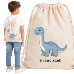 WORKOPLECAK BEŻOWY DINO NIEBIESKI DŁ. SZ