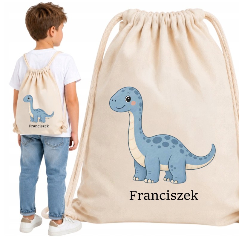 WORKOPLECAK BEŻOWY DINO NIEBIESKI DŁ. SZ