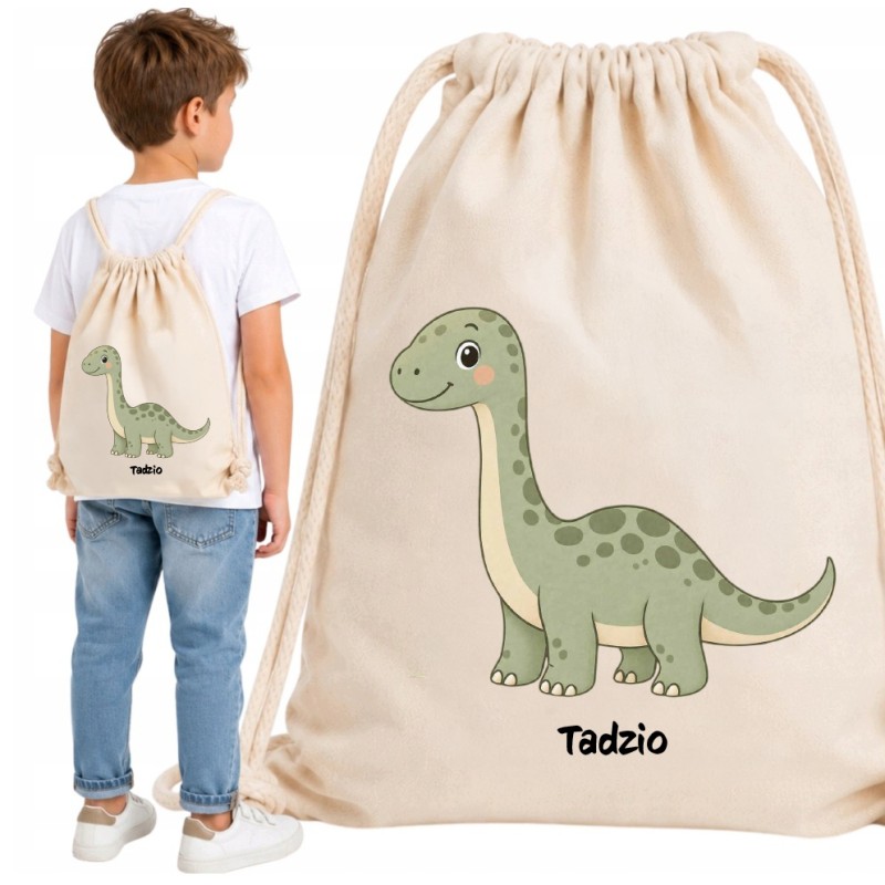 WORKOPLECAK BEŻOWY DINO ZIELONY DŁ. SZYJA