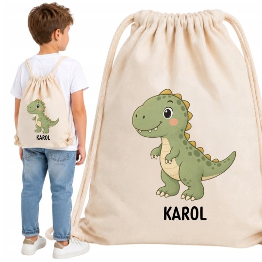 WORKOPLECAK BEŻOWY DINO ZIELONY 2 NOGI
