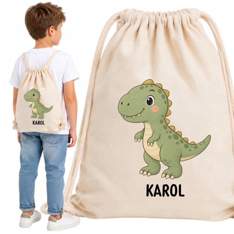 WORKOPLECAK BEŻOWY DINO ZIELONY 2 NOGI