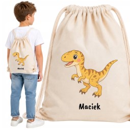 WORKOPLECAK BEŻOWY DINO ŻÓŁTY