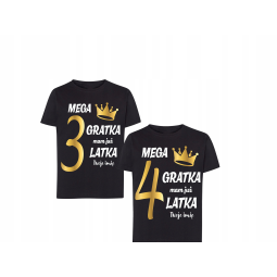 KOSZULKA DZIECIĘCA NA URODZINY CZARNA