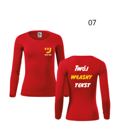 Bluzka Damska Długi Rękaw Z Własnym Nadrukiem