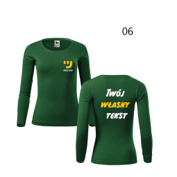 Bluzka Damska Długi Rękaw Z Własnym Nadrukiem