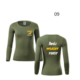 Bluzka Damska Długi Rękaw Z Własnym Nadrukiem