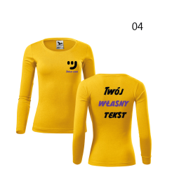 Bluzka Damska Długi Rękaw Z Własnym Nadrukiem