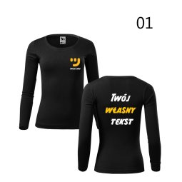 Bluzka Damska Długi Rękaw Z Własnym Nadrukiem