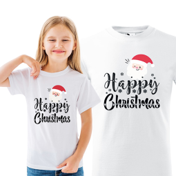 KOSZULKA DZIECIĘCA HAPPY CHRISTMAS BIAŁA