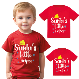 KOSZULKA DZIECIĘCA SANTA'S LITTLE HELPER CZERWONA