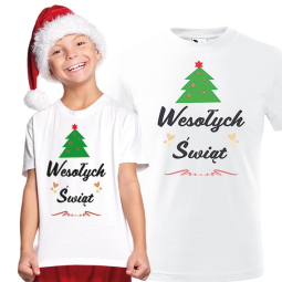 KOSZULKA DZIECIĘCA WESOŁYCH ŚWIĄT BIAŁA