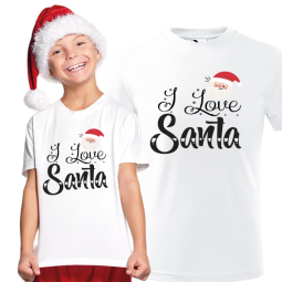 KOSZULKA DZIECIĘCA I LOVE SANTA BIAŁA