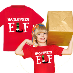 KOSZULKA DZIECIĘCA NAJLEPSZY ELF CZERWONA