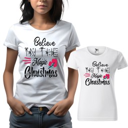 KOSZULKA DAMSKA BELIEVE IN THE MAGIC CHRISTMAS BIAŁA