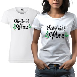 KOSZULKA DAMSKA CHRISTMAS VIBES BIAŁA