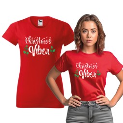 KOSZULKA DAMSKA CHRISTMAS VIBES CZERWONA