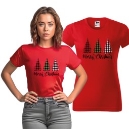 KOSZULKA DAMSKA MERRY CHRISTMAS CZERWONA