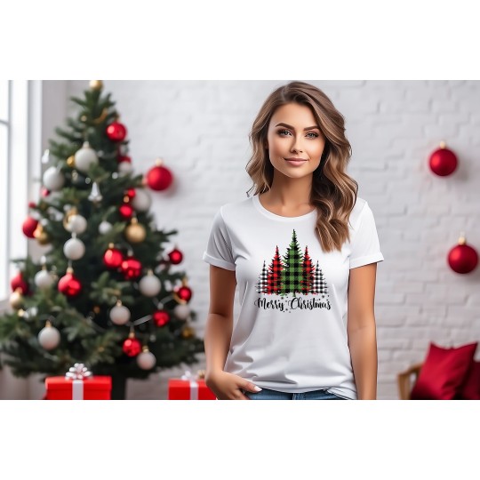 KOSZULKA DAMSKA MERRY CHRISTMAS BIAŁA KOSZULKA DAMSKA MERRY CHRISTMAS BIAŁA