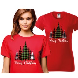 KOSZULKA DAMSKA MERRY CHRISTMAS CZERWONA