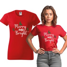 KOSZULKA DAMSKA MERRY AND BRIGHT CZERWONA