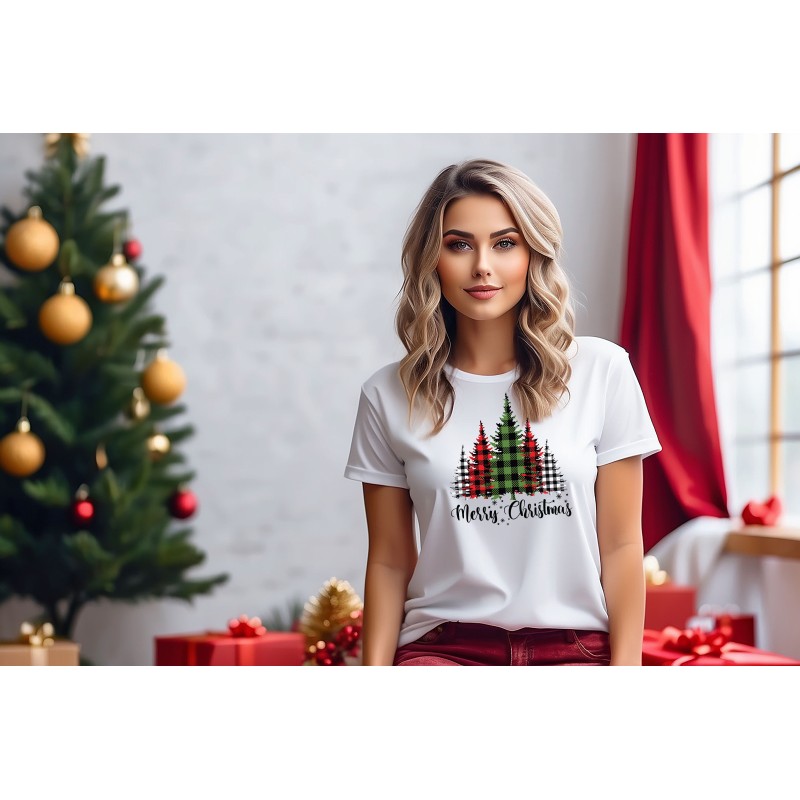 KOSZULKA DAMSKA MERRY CHRISTMAS CZERWONA