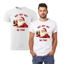 KOSZULKA MĘSKA ŚWIĄTECZNA  Z HUMORYSTYCZNYM NADRUKIEM BIAŁA