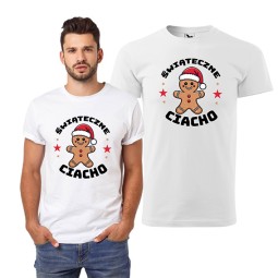 KOSZULKA MĘSKA ŚWIĄTECZNA Z HUMORYSTYCZNYM NADRUKIEM BIAŁA