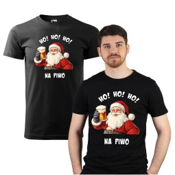 KOSZULKA MĘSKA ŚWIĄTECZNA  Z HUMORYSTYCZNYM NADRUKIEM CZARNA