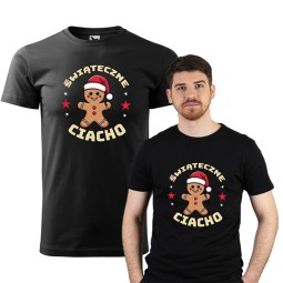 KOSZULKA MĘSKA ŚWIĄTECZNA Z HUMORYSTYCZNYM NADRUKIEM CZARNA