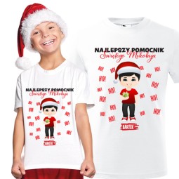 KOSZULKA NAJLEPSZY POMOCNIK ŚWIĘTEGO MIKOŁAJA BIAŁA