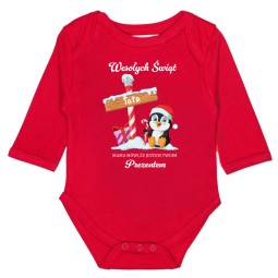 Body z grafiką Wesołych Świąt Tata Czerwone