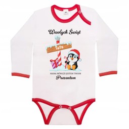 Body z grafiką Wesołych Świąt Tata Białe