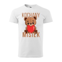 KOSZULKA MĘSKA KOCHANY MISIEK BIAŁA