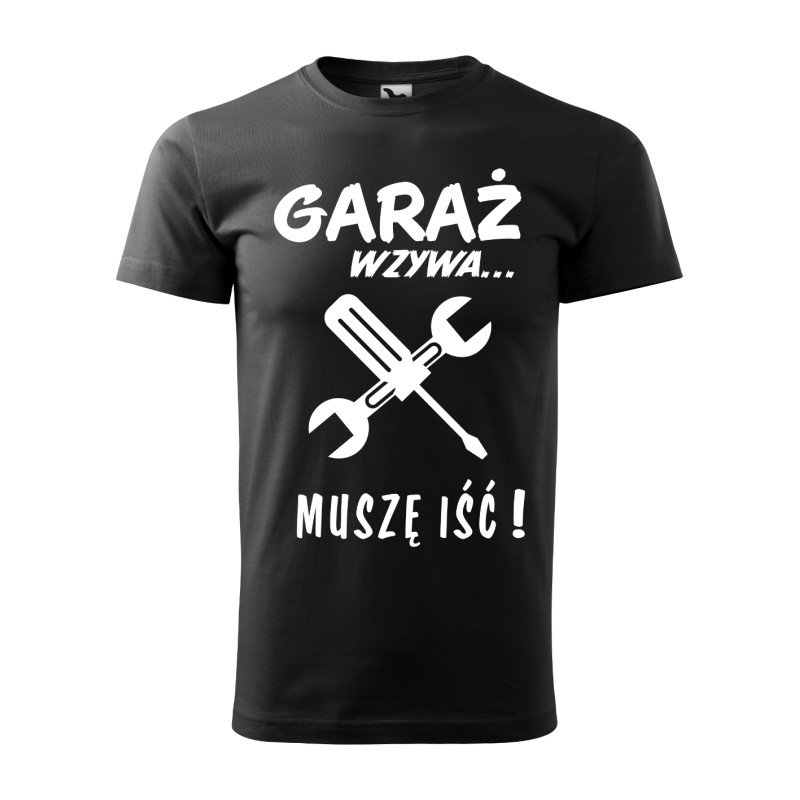 KOSZULKA MĘSKA GARAŻ WZYWA BIAŁA