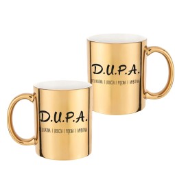 KUBKEK ZŁOTY Z HUMORYSYCZNYM NADRUKIEM