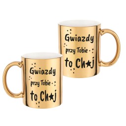 KUBKEK ZŁOTY Z HUMORYSYCZNYM NADRUKIEM