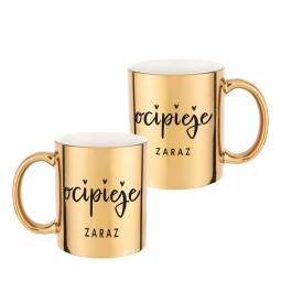 KUBKEK ZŁOTY Z HUMORYSYCZNYM NADRUKIEM