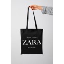 Torba Bawełniana Shopper Na Zakupy Z Nadrukiem Print Czarna Na Prezent