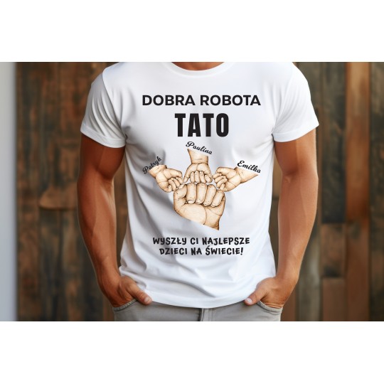 Koszulka Męska Dzień Taty Ojca Prezent Personalizowana T-shirt