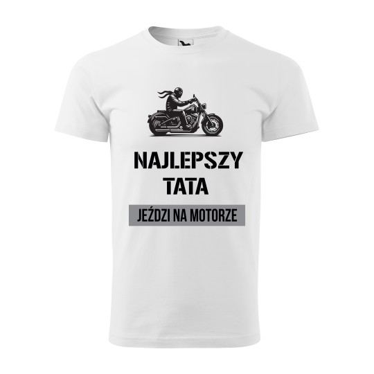 Koszulka Męska Dzień Taty Ojca Najlepszy Tata  Prezent  Motor T-shirt