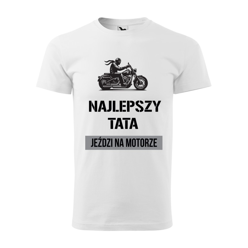 Koszulka Męska Dzień Taty Ojca Najlepszy Tata  Prezent  Motor T-shirt