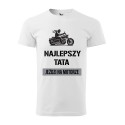 Koszulka Męska Dzień Taty Ojca Najlepszy Tata  Prezent  Motor T-shirt