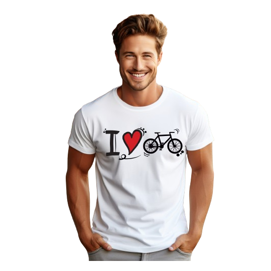 Koszulka Męska I Love Bike Tshirt na rower