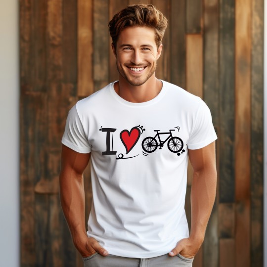 Koszulka Męska I Love Bike Tshirt na rower