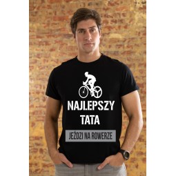 Koszulka Męska Dzień Taty Ojca Najlepszy Tata  Prezent  Rower T-shirt